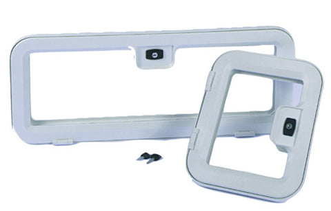 Sportello per valigia 365x296 in plastica bianca, adatto per cassetta Porta Potti