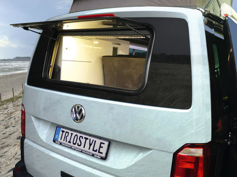 Lunette arrière 960x450 mm pour VW T6 avec fenêtre à charnière S7P 5000