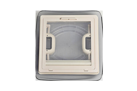 Hotte de toit 28x28cm Cadre : blanc Hotte : verre fumé