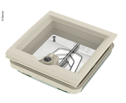 Oblò a manovella Fiamma Vent 28x28cm colore: cristallo