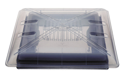 Hotte de toit en verre transparent 400x400mm avec store enrouleur + moustiquaire