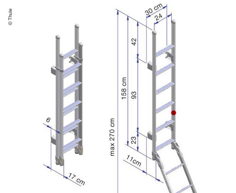 Scala in alluminio pieghevole a 11 gradini