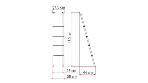 échelle intérieure, échelle de lit en alcôve 1575 mm