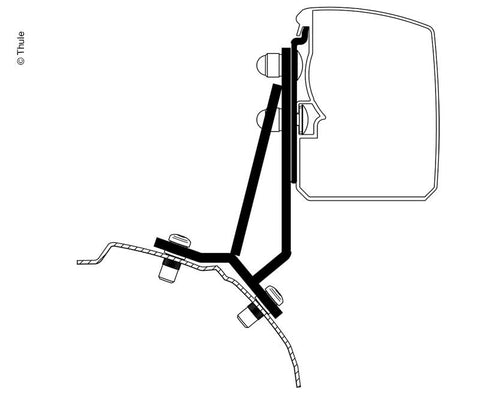 Auvent Thule 3200, adaptateur Ford Transit/Tourneo Custom fixe RHD