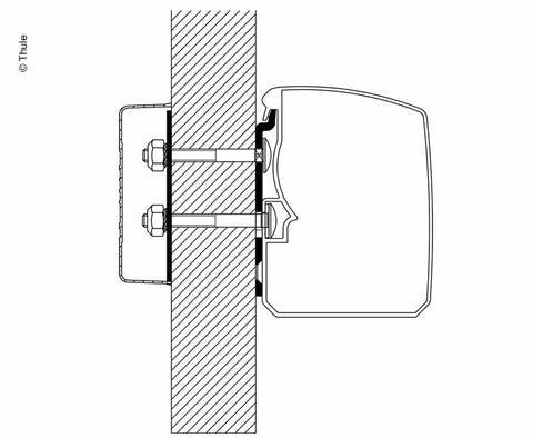 Auvent Thule 3200, adaptateur pour galerie de toit