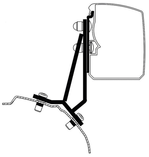 Auvent Thule 3200, adaptateur Ford Transit/Tourneo Custom fixe LHD