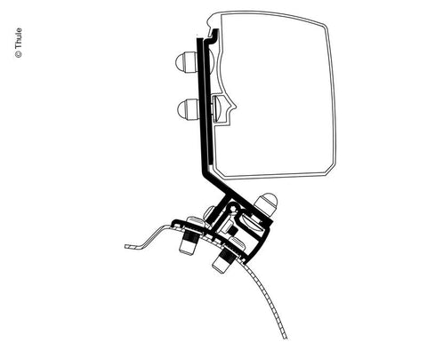 Auvent Thule 3200, adaptateur PSA Minivan fixe RHD