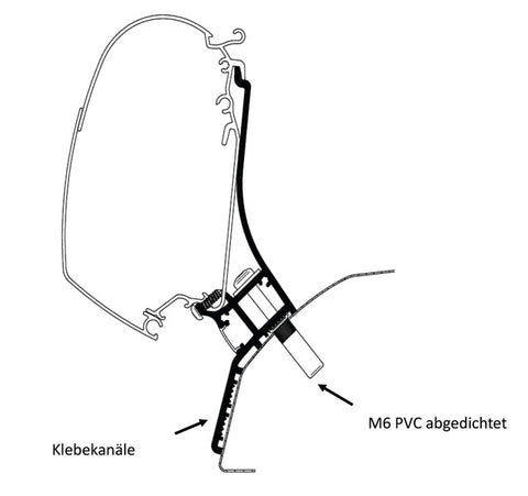 Adattatore per montaggio sul tetto per furgoni e autobus