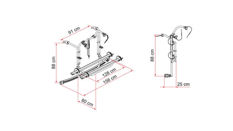 Porte-bagages arrière Carry Bike Ford Transit Custom Noir