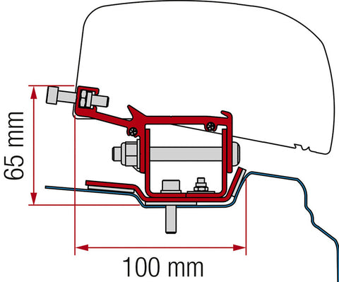 Adattatore per tenda da sole F40van Renault Trafic dal 2014 passo corto