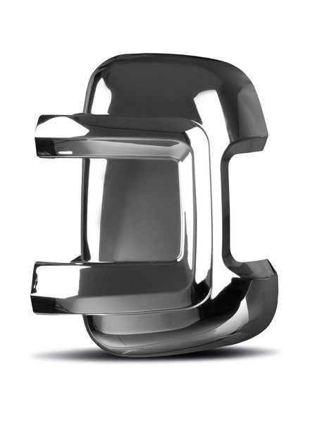 Jeu de protections de rétroviseurs Carbest en chrome brillant/version courte - Fiat Ducato, Citroën Jumper / Peugeot Boxer