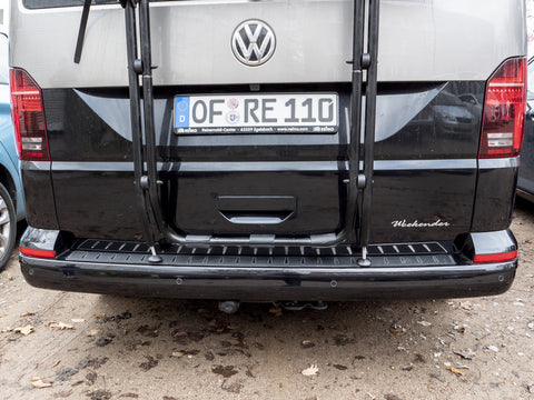 Protezione paraurti Carbest in acciaio inox e pellicola in carbonio - VW Transporter T5 / T6