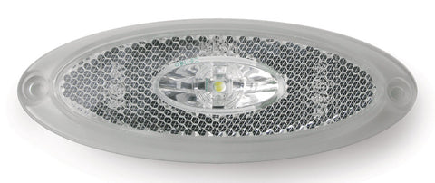 Feu de gabarit LED, 12V, 1W, transparent, IP67 cadre transparent, câble 500 mm