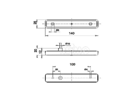 Luce di posizione laterale a LED, 12V 0,6W, gialla, cavo da 250 mm, IP67