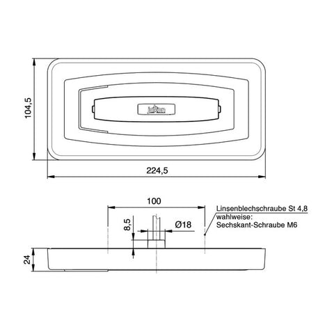 Luce multifunzione a LED, 9-32 V, rossa, cavo da 500 mm, IP67