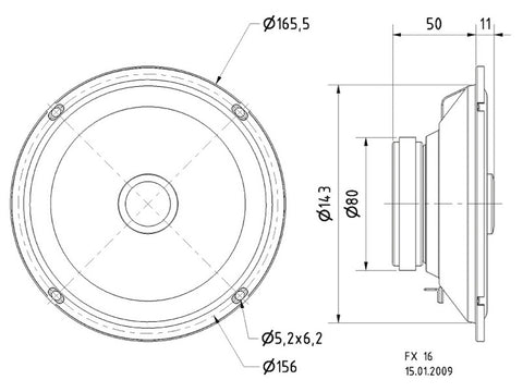 Enceinte coaxiale 2 voies avec panier standard 6,5"