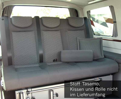Banquette de couchage VW T5 V3100 taille 17 rigide, 3 places, sellerie Tasamo T5 2 tons.
