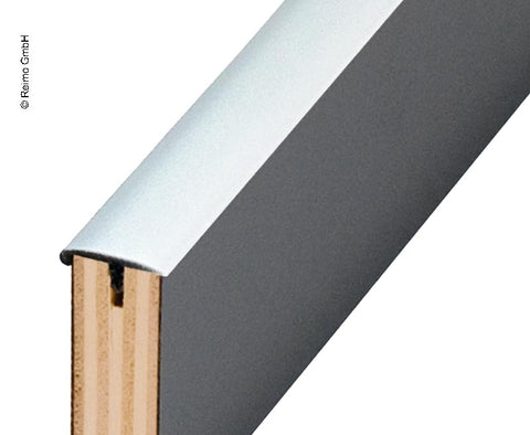 Bordure en T avec nez, couleur : argent 40 m