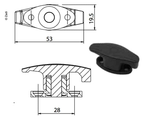 Chiusura per porta 53x19,5 nera