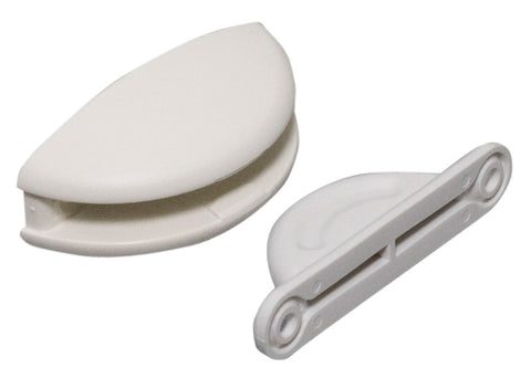 Fermaporta in plastica bianca 2 pz.