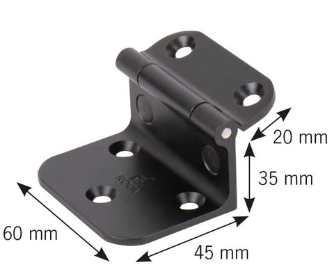 Raccord d'angle pour support de table, aluminium, anodisé noir, 55x45mm