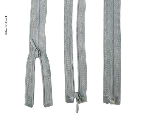 Fermeture éclair, 170 cm, séparable - détachable, gris, plastique