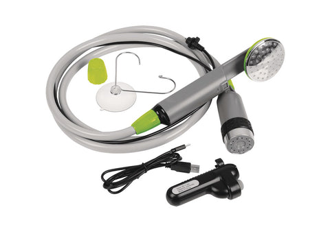 douche de camping avec pompe à batterie électrique à bidon