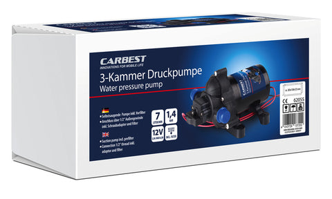 Pompe à eau sous pression Carbest à 3 chambres - 7 l/min 1,4 bar