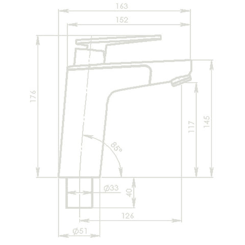 Miscelatore monocomando VECTOR E5 con cartuccia in ceramica e deviatore (bagno)