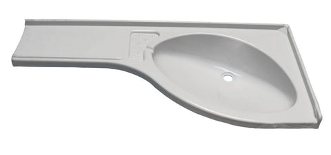 Étagère d'angle pour lavabo à gauche blanche 840x375x150mm