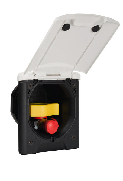 Prise de gaz 120x135 mm avec fermeture magnétique, fixation 95 mm, blanc