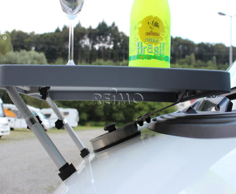 Table à capot multifix avec fixation à ventouse rabattable