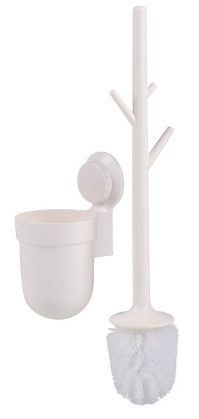 Brosse WC avec ventouse, blanche