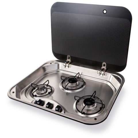 Cuisinière à gaz Carbest - 3 feux avec couvercle à gaz