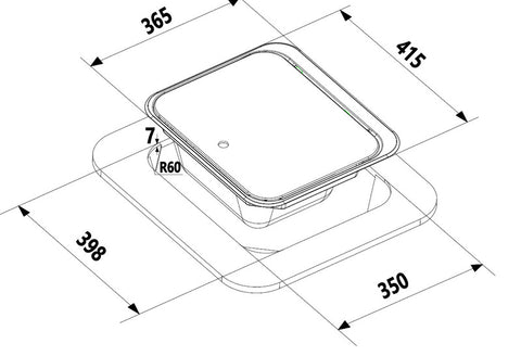 Waschbecken / Lavabo / Spülbecken / Spüle / Brünneli - Edelstahl, mit Glasabdeckung, Carbest