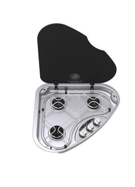 Cuisinière à gaz 3 feux 3x 1,5 kW, boutons de commande à gauche