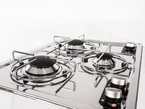 Cucina 3 fiamme acciaio inox L47 x P36 x H4+9 cm