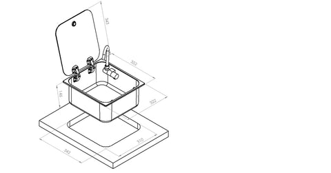 Waschbecken / Lavabo / Spülbecken / Spüle / Brünneli - mit Glasabdeckung