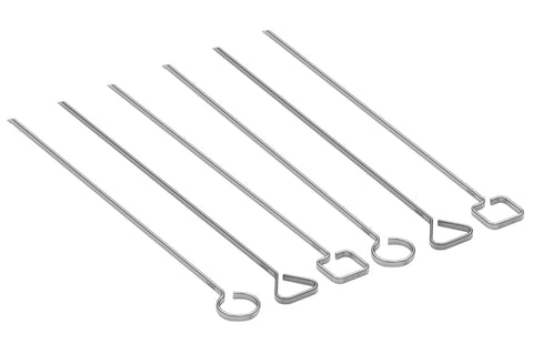 Brochettes à griller, lot de 6 en acier inoxydable