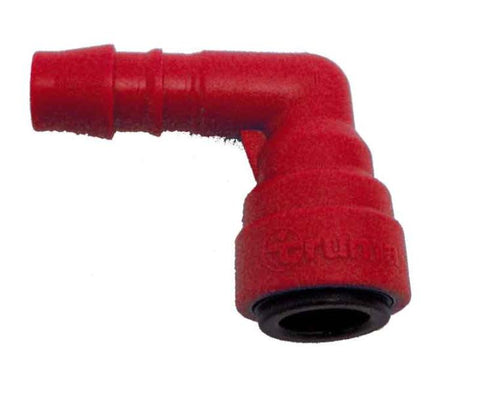 Raccord coudé rouge pour tuyau d'arrosage 10mm