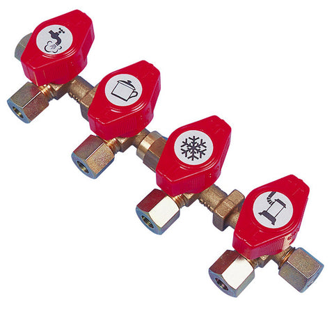Blocco valvola gas VK4, 4 ingressi 8 mm