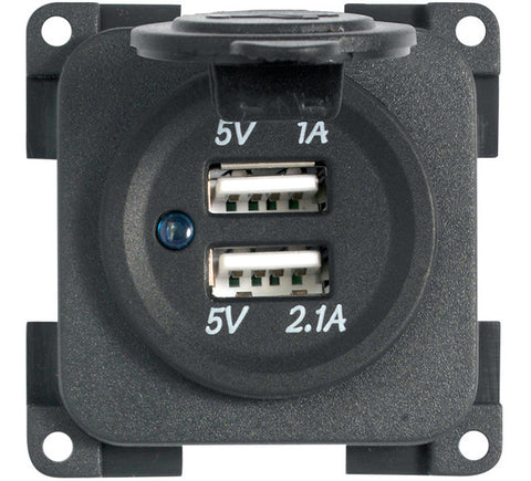 Prise de charge double USB 5V/1A + 5V/2.1A