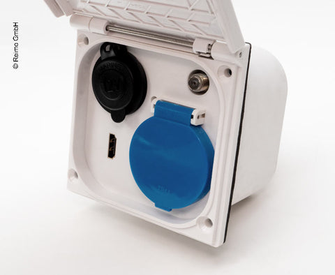 prise 12V+HDMI blanche