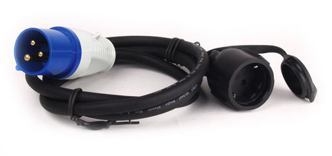 Câble adaptateur CEE Carbest : couplage Schuko/fiche CEE 3x2,5 mm 40 cm de long