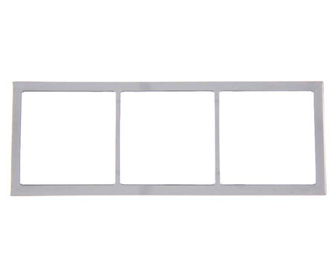 Telaio di copertura a 3 vie 62x168 mm, cromato argento (sciolto)