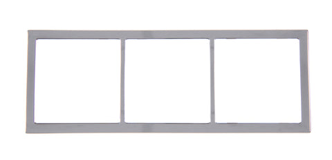 Telaio di copertura a 3 vie 62x168mm, cromato argento