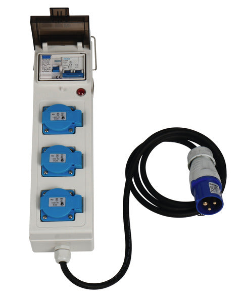 Multipresa Carbest a 3 vie con tre prese Schuko