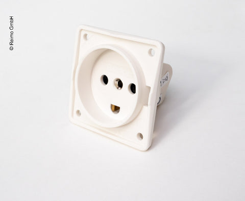 Prise encastrée 230V blanche