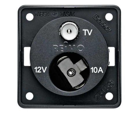 Prise d'antenne TV avec prise 12V, anthracite en vrac