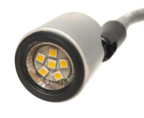Lampe col de cygne LED argent mat 130 mm